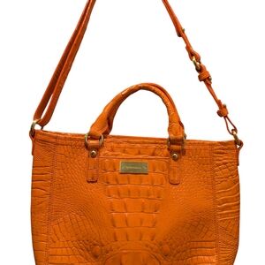 Orange Crocodile-Embossed Women's Bag